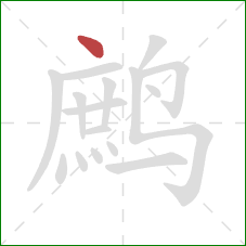 鹧的笔顺第1画:点 鹧的笔顺第1画:点