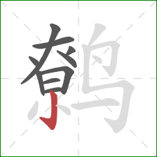 鹩的笔顺第10画:竖钩 鹩的笔顺第10画:竖钩
