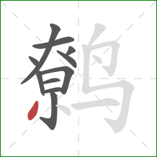 鹩的笔顺第11画:撇 鹩的笔顺第11画:撇