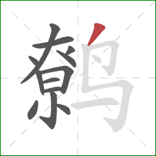 鹩的笔顺第13画:撇 鹩的笔顺第13画:撇