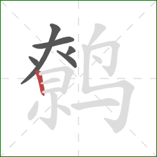 鹩的笔顺第6画:竖 鹩的笔顺第6画:竖