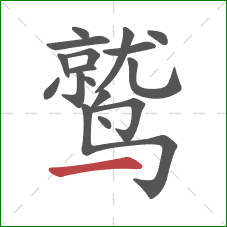 鹫的笔顺第17画：横