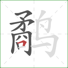 鹬的笔顺第11画:横折 鹬的笔顺第11画:横折