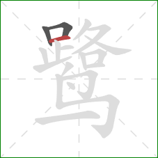 鹭的笔顺第3画:横 鹭的笔顺第3画:横