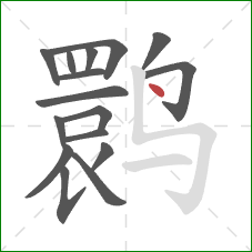 鹮的笔顺第16画：点