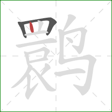 鹮的笔顺第3画：竖