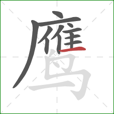 鹰的笔顺第13画：横