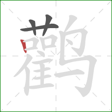 鹳的笔顺第4画：竖