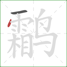 鹴的笔顺第2画:点 鹴的笔顺第2画:点