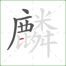 麟的笔顺第8画：横