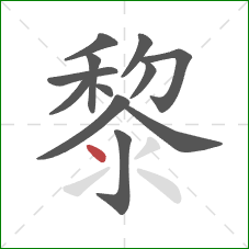 黎的笔顺第12画：点