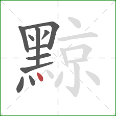 黥的笔顺第11画：点