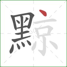 黥的笔顺第13画：点