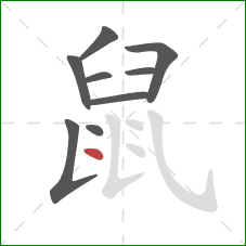 鼠的笔顺第9画：点