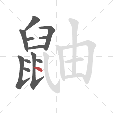 鼬的笔顺第12画：点