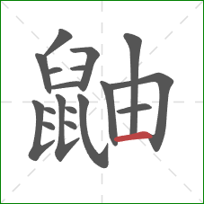 鼬的笔顺第18画：横