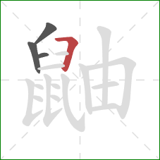 鼬的笔顺第4画：横折