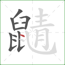 鼱的笔顺第11画：点