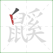 鼷的笔顺第2画：竖
