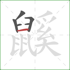 鼷的笔顺第6画：横