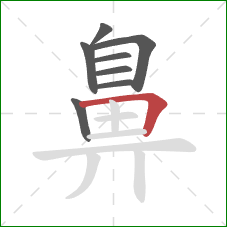 鼻的笔顺第8画：横折