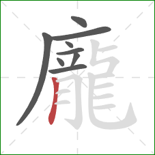 龐的笔顺第9画：竖