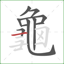 龜的笔顺第10画：横