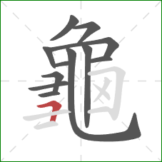 龜的笔顺第12画：横折