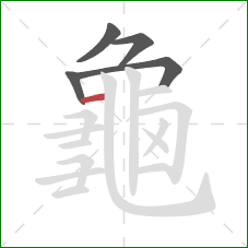 龜的笔顺第5画：横