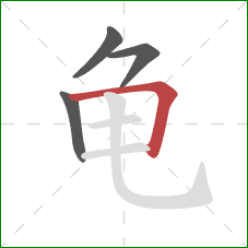 龟的笔顺第4画：横折