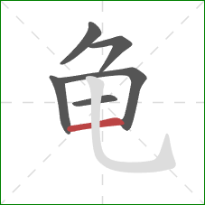 龟的笔顺第6画：横